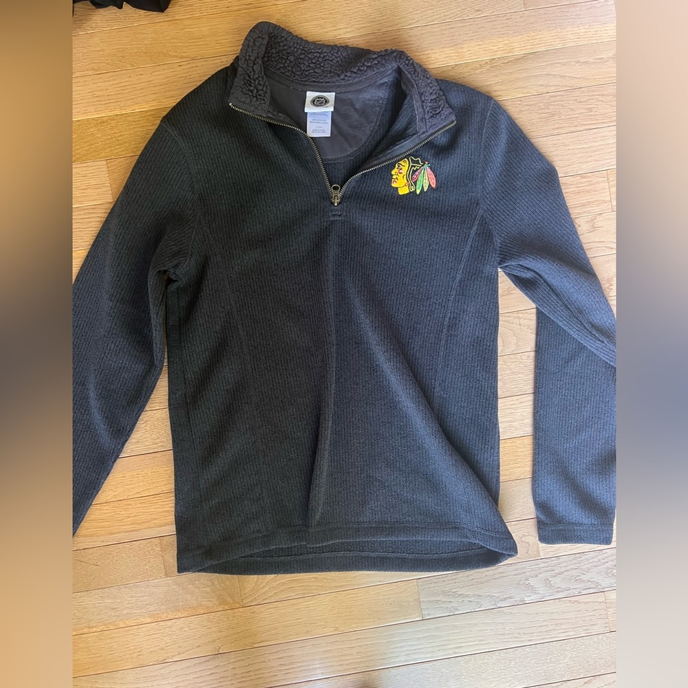 Cozy grey Blackhawks quarter zip